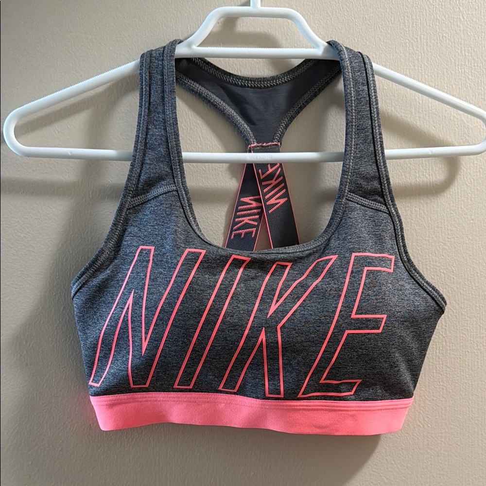 Nike Gray and Pink Sports Bra